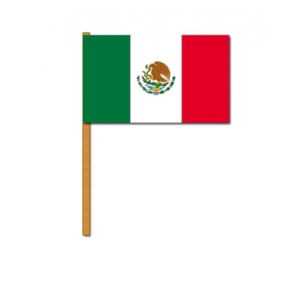 2x Luxe zwaaivlaggen vlag Mexico 30 x 45 cm