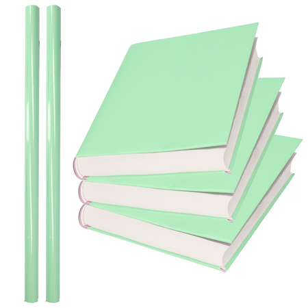 2x Rollen kadopapier / schoolboeken kaftpapier pastel groen 200 x 70 cm