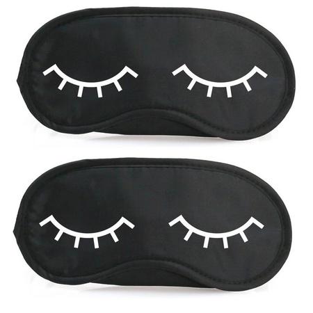 2x Sleep masks with sleeping eyes