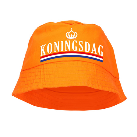2x stuks Koningsdag bucket hat / zonnehoedje oranje voor dames en heren