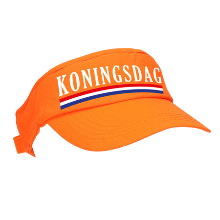 2x stuks oranje Koningsdag zonneklep met Nederlandse vlag voor dames en heren