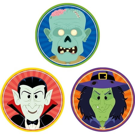 30x Halloween coasters vampire/witch/zombie