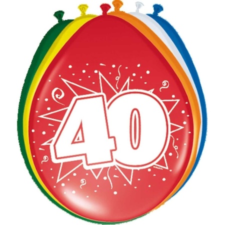 32x stuks Ballonnen versiering 40 jaar feestartikelen