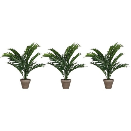 3x Areca palm kunstplanten groen 40 cm in pot