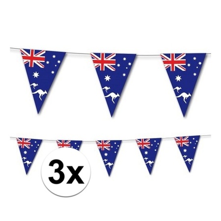 3x Australie vlaggenlijn 3,5 meter