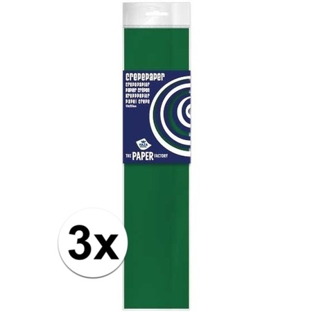 3x Crepe papier plat groen 250 x 50 cm knutsel materiaal