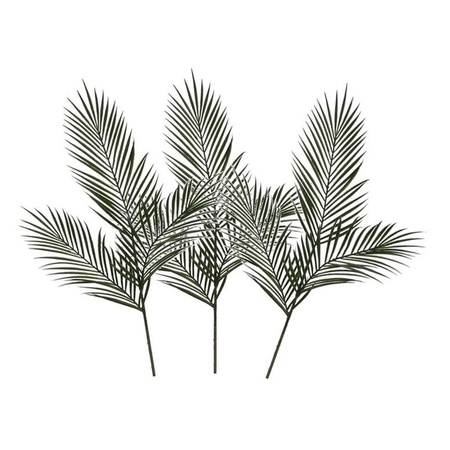 3x Green Areca/golden cane palm artificial branch/plants 95 cm