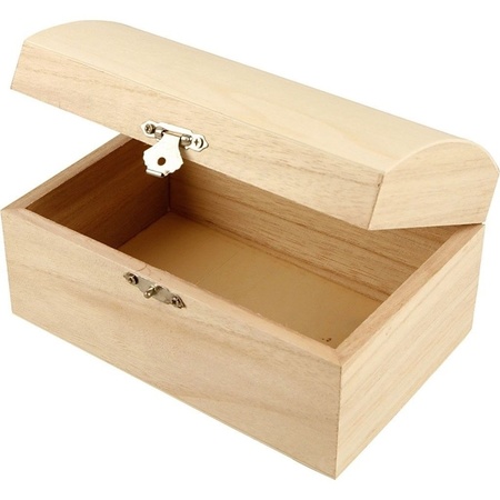3x Plain wooden box 11 cm