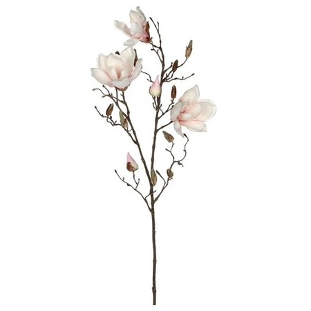3x Pink Magnolia/umbrella tree artificial branch/plant 90 cm