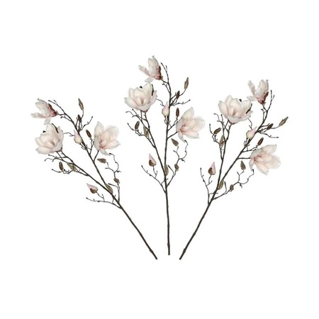 3x Licht roze Magnolia/beverboom kunsttakken kunstplanten 90 cm