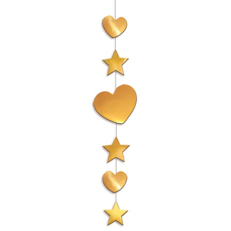 3x stuks gouden hartjes decoratie 90 cm