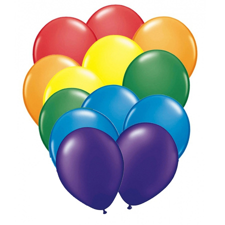 50 Stuks regenboog kleuren ballonnen 