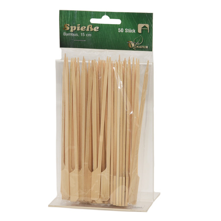 50x Bamboe houten sate prikkers/spiezen 15 cm