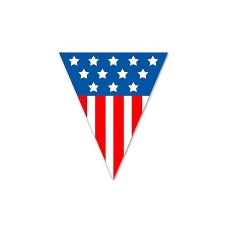5x Vlaggenlijn/vlaggetjes Amerika/USA 5 meter