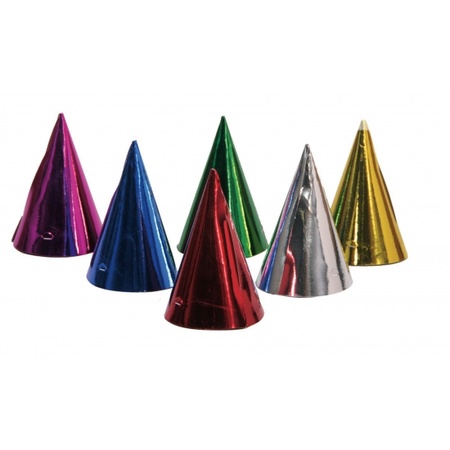 6x Party hats in different colors