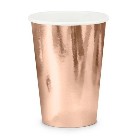 6x Rose gold party cups 220 ml