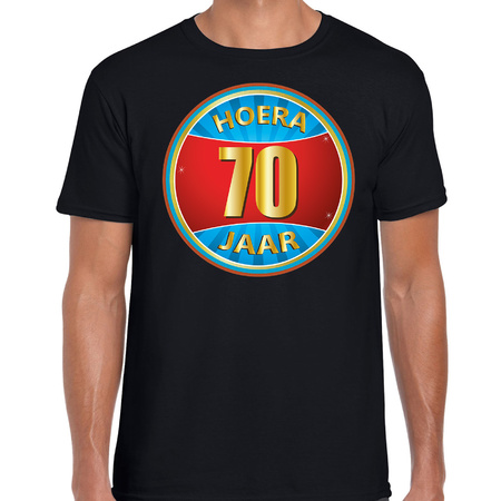 70e verjaardag cadeau t-shirt hoera 70 jaar zwart voor heren