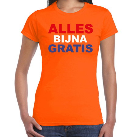 Alles bijna gratis t-shirt oranje voor dames - Koningsdag shirts