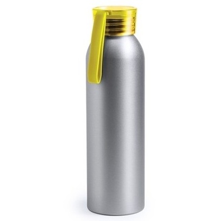 Aluminium water bottle yellow cap 650 ml