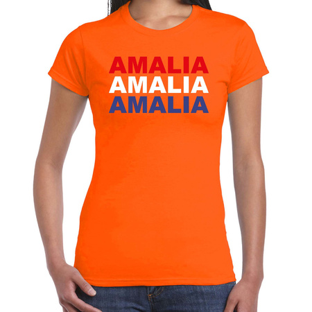 Amalia t-shirt oranje voor dames - Koningsdag shirts