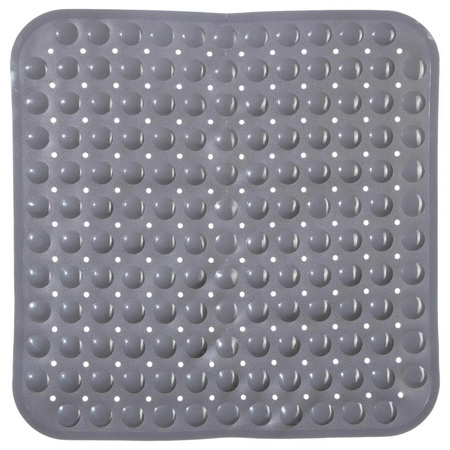 Anti-slip badkamer douche/bad mat grijs 54 x 54 cm vierkant