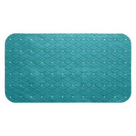 Anti-slip badkamer douche/bad mat turquoise blauw 70 x 35 cm rechthoekig