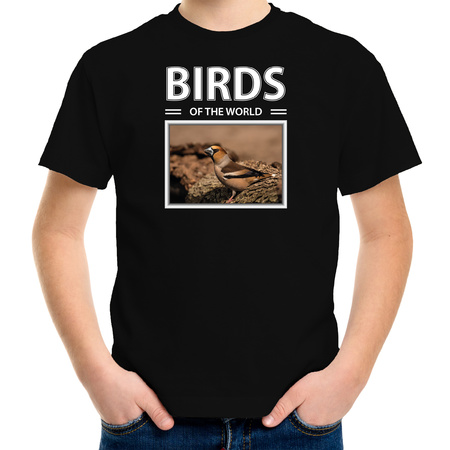 Appelvinkjes t-shirt met dieren foto birds of the world zwart voor kinderen