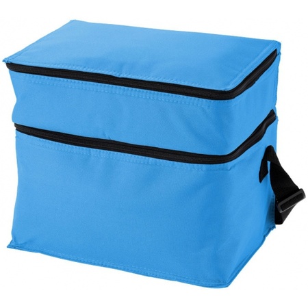 Aqua blue cooler bag with two compartments