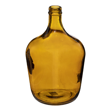 Atmosphera bloemenvaas Olijfolie Fles model - Amber goudgeel transparant - glas - H30 x D18 cm