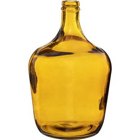 Atmosphera bloemenvaas Olijfolie Fles model - Amber goudgeel transparant - glas - H30 x D18 cm