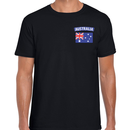 Australia t-shirt with flag black on chest for men