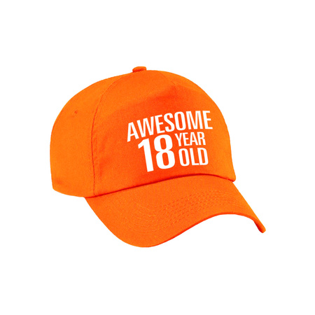 Awesome 18 year old verjaardag pet / cap oranje voor dames en heren