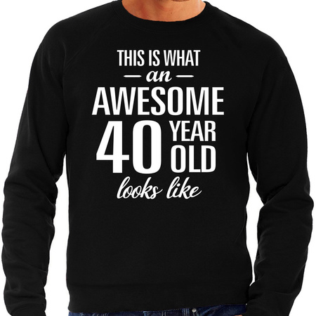Awesome 40 year / 40 jaar cadeau sweater zwart heren