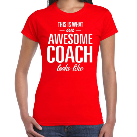 Awesome coach cadeau t-shirt rood dames