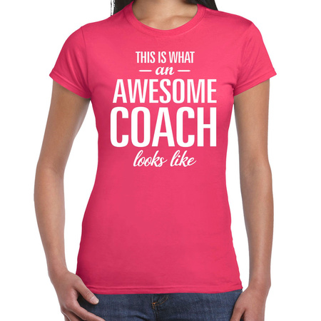 Awesome coach cadeau t-shirt roze dames