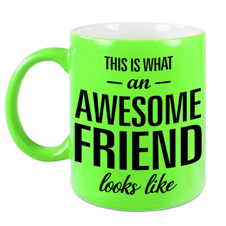 Awesome friend neon green mug 330 ml