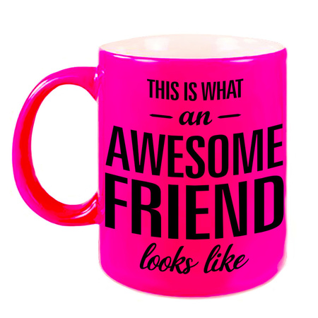 Awesome friend neon pink mug 330 ml