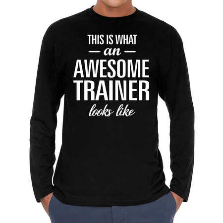 Awesome / geweldige trainer cadeau t-shirt long sleeves heren