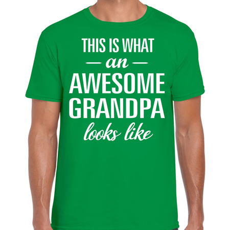 Awesome Grandpa t-shirt green for men