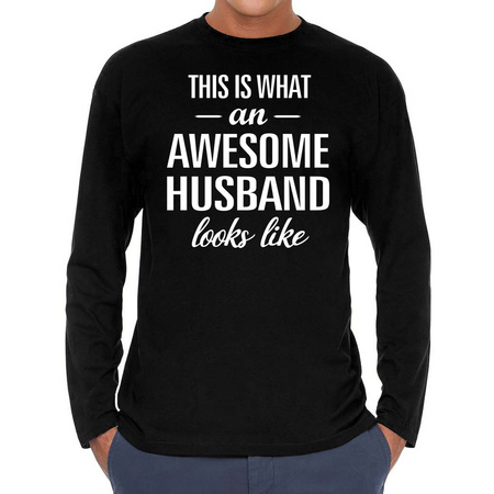 Awesome husband / man cadeau t-shirt long sleeves heren