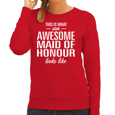 Awesome maid of honor / getuige cadeau trui rood dames
