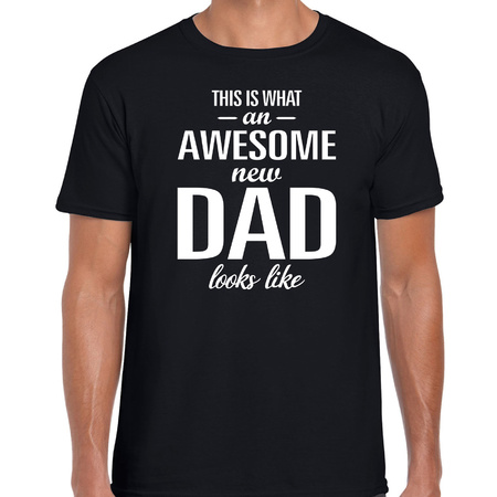 Awesome new dad t-shirt zwart voor heren - Aanstaande vader/ papa cadeau
