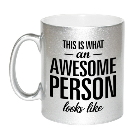 Awesome person silver mug 330 ml