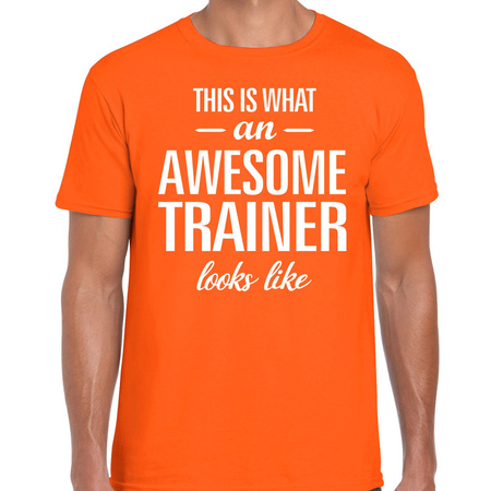 Awesome trainer t-shirt orange men