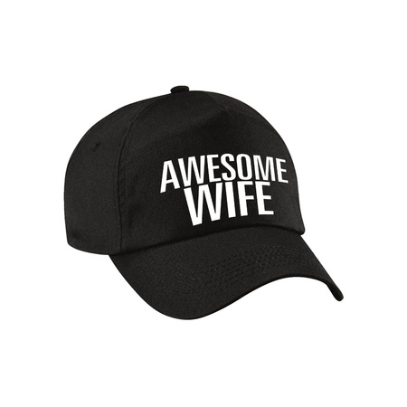 Awesome husband and wife petten / caps zwart voor koppels 