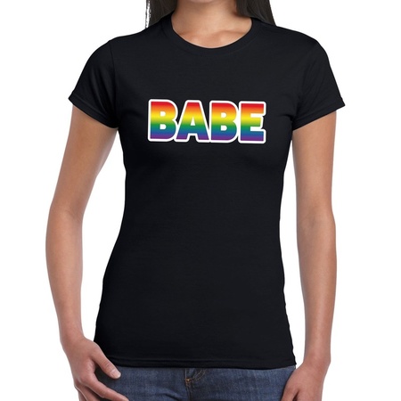 Babe gay pride t-shirt black women