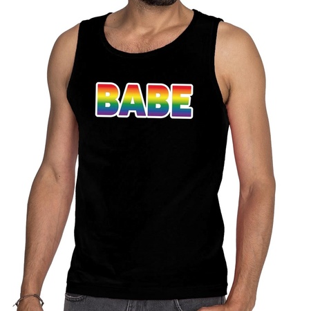 Babe gay pride tanktop black men