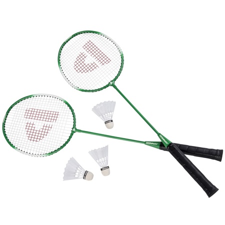 Badminton set groen met 3 shuttles en opbergtas 67 cm