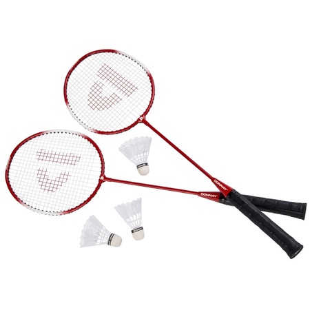 Badminton set red with 2 shuttles and bag 67 cm