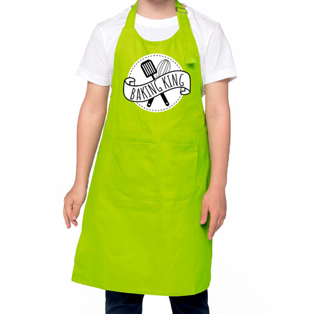Baking King bak keukenschort/ kinderschort groen voor jongens - Bakken met kinderen